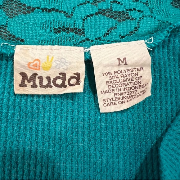 MUDA women 3/4 sleeve green top/size M - Picture 2 of 7